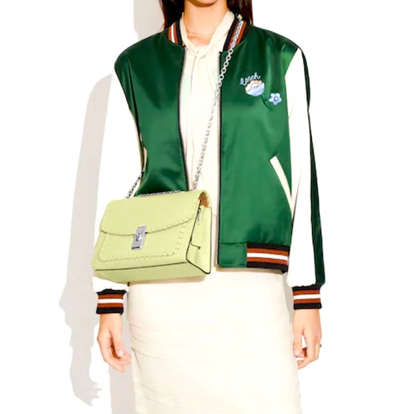 COACH NWT Lane Shoulder Bag With Whipstitch COLOR:
Silver/Pale Lime - Picture 2 of 16